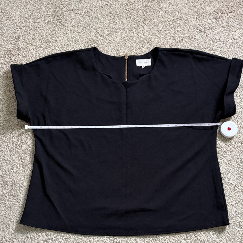 Melloday Black Blouse with gold back zipper